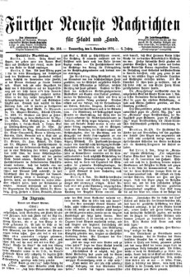 Fürther neueste Nachrichten für Stadt und Land (Fürther Abendzeitung) Donnerstag 5. November 1874