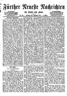 Fürther neueste Nachrichten für Stadt und Land (Fürther Abendzeitung) Samstag 7. November 1874