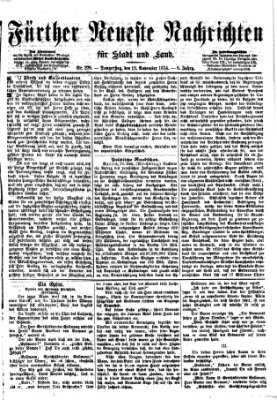 Fürther neueste Nachrichten für Stadt und Land (Fürther Abendzeitung) Donnerstag 19. November 1874