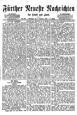 Fürther neueste Nachrichten für Stadt und Land (Fürther Abendzeitung) Mittwoch 9. Dezember 1874