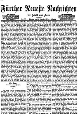 Fürther neueste Nachrichten für Stadt und Land (Fürther Abendzeitung) Dienstag 15. Dezember 1874