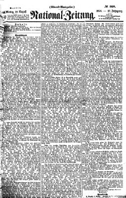 Nationalzeitung Montag 10. August 1874