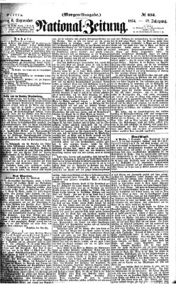 Nationalzeitung Sonntag 6. September 1874