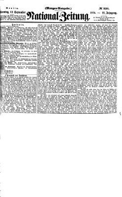 Nationalzeitung Sonntag 13. September 1874