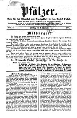 Pfälzer Freitag 9. Januar 1874