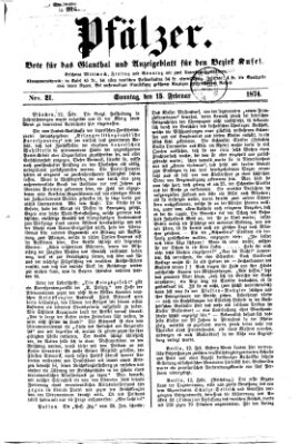 Pfälzer Sonntag 15. Februar 1874