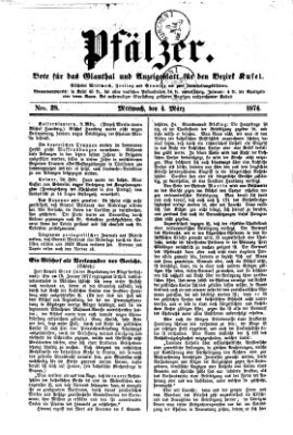 Pfälzer Mittwoch 4. März 1874