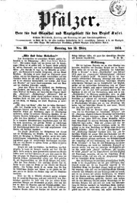 Pfälzer Sonntag 15. März 1874