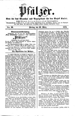 Pfälzer Freitag 20. März 1874