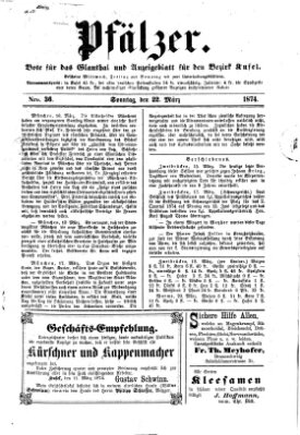 Pfälzer Sonntag 22. März 1874