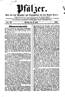 Pfälzer Freitag 3. Juli 1874