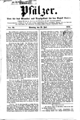 Pfälzer Sonntag 12. Juli 1874