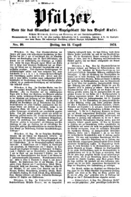 Pfälzer Freitag 14. August 1874