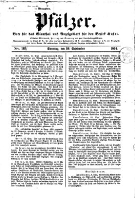 Pfälzer Sonntag 20. September 1874