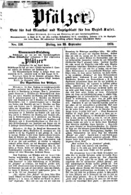 Pfälzer Freitag 25. September 1874