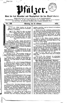 Pfälzer Sonntag 11. Oktober 1874