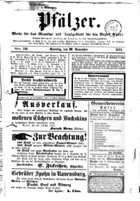 Pfälzer Sonntag 29. November 1874