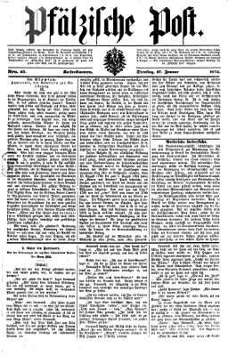 Pfälzische Post Dienstag 27. Januar 1874