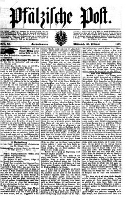 Pfälzische Post Mittwoch 25. Februar 1874