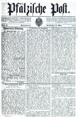 Pfälzische Post Donnerstag 19. März 1874