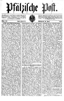 Pfälzische Post Mittwoch 10. Juni 1874