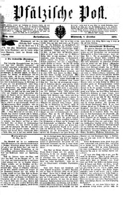 Pfälzische Post Mittwoch 7. Oktober 1874