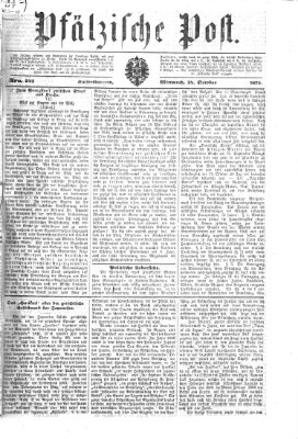 Pfälzische Post Mittwoch 14. Oktober 1874