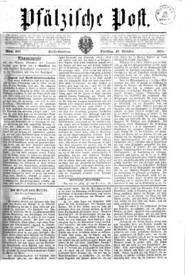 Pfälzische Post Dienstag 27. Oktober 1874