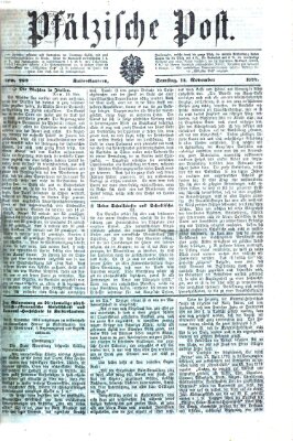 Pfälzische Post Samstag 14. November 1874