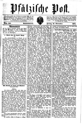 Pfälzische Post Freitag 27. November 1874