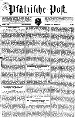 Pfälzische Post Montag 21. Dezember 1874