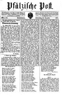 Pfälzische Post Donnerstag 24. Dezember 1874