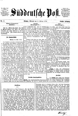 Süddeutsche Post Mittwoch 11. Februar 1874