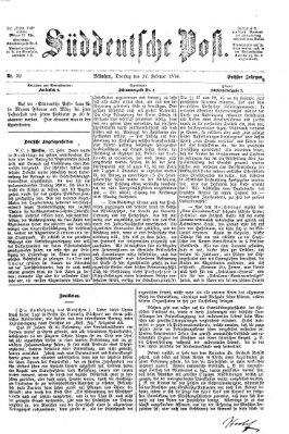 Süddeutsche Post Dienstag 17. Februar 1874