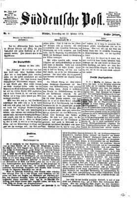 Süddeutsche Post Donnerstag 19. Februar 1874