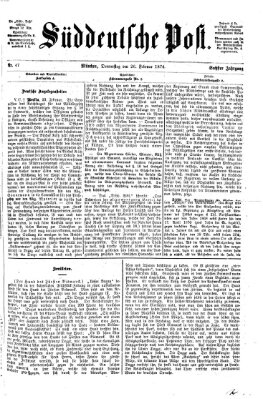 Süddeutsche Post Donnerstag 26. Februar 1874