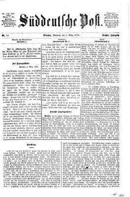 Süddeutsche Post Mittwoch 4. März 1874