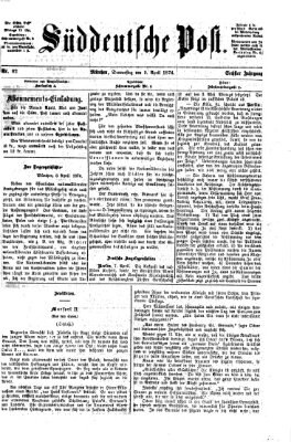 Süddeutsche Post Donnerstag 9. April 1874