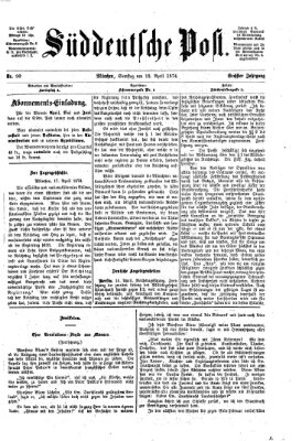 Süddeutsche Post Samstag 18. April 1874