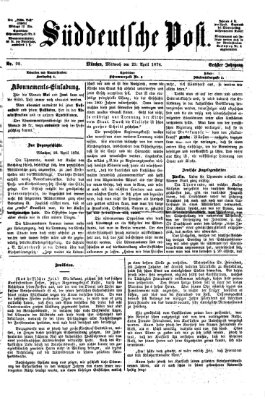 Süddeutsche Post Mittwoch 29. April 1874