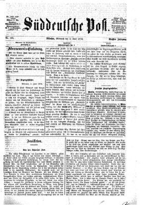 Süddeutsche Post Mittwoch 3. Juni 1874