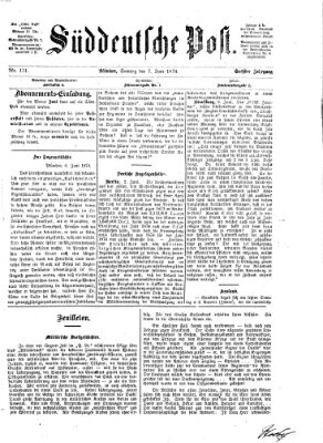 Süddeutsche Post Sonntag 7. Juni 1874