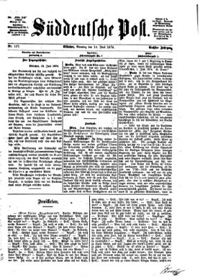 Süddeutsche Post Sonntag 14. Juni 1874