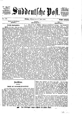 Süddeutsche Post Mittwoch 17. Juni 1874