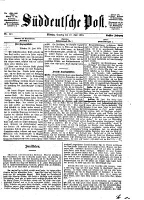 Süddeutsche Post Samstag 27. Juni 1874