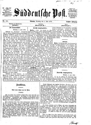 Süddeutsche Post Samstag 4. Juli 1874