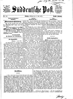 Süddeutsche Post Mittwoch 8. Juli 1874