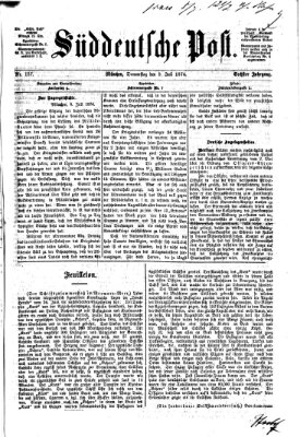 Süddeutsche Post Donnerstag 9. Juli 1874