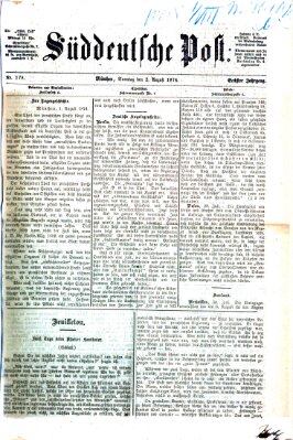 Süddeutsche Post Sonntag 2. August 1874