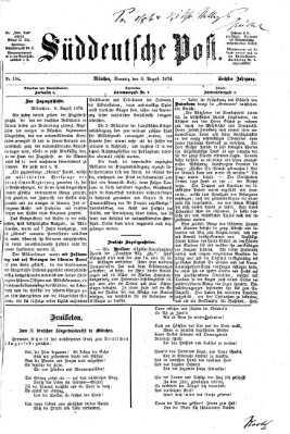 Süddeutsche Post Sonntag 9. August 1874